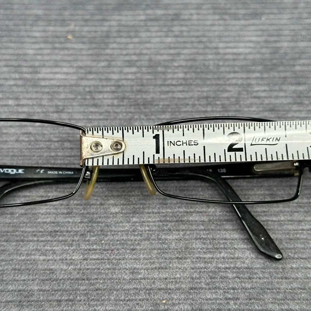 Vogue VO 3493 352 Black Metal Rectangular Y2K Eyeglasses Frames 52-18-135 Vtg